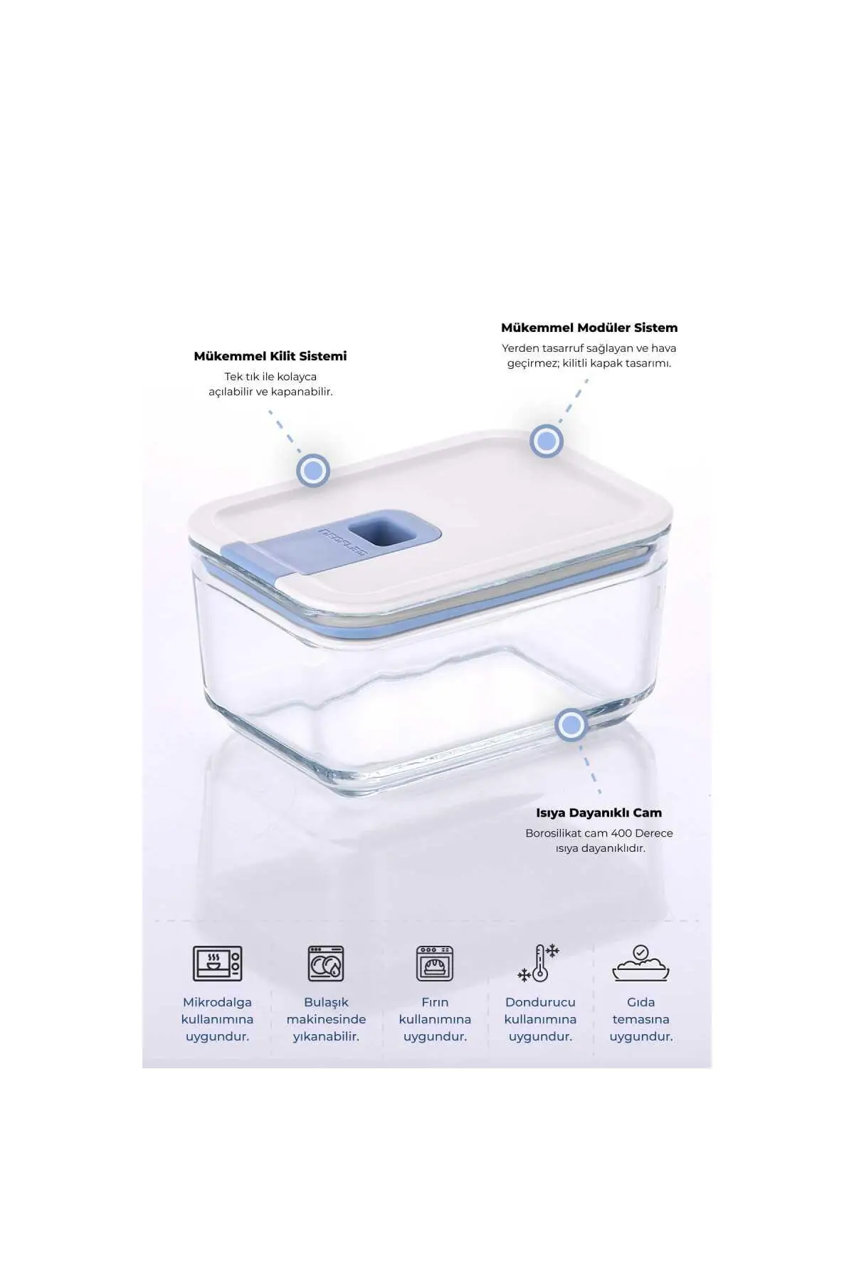 Neoflam Perfect Seal Cam Saklama Kabı 350Ml