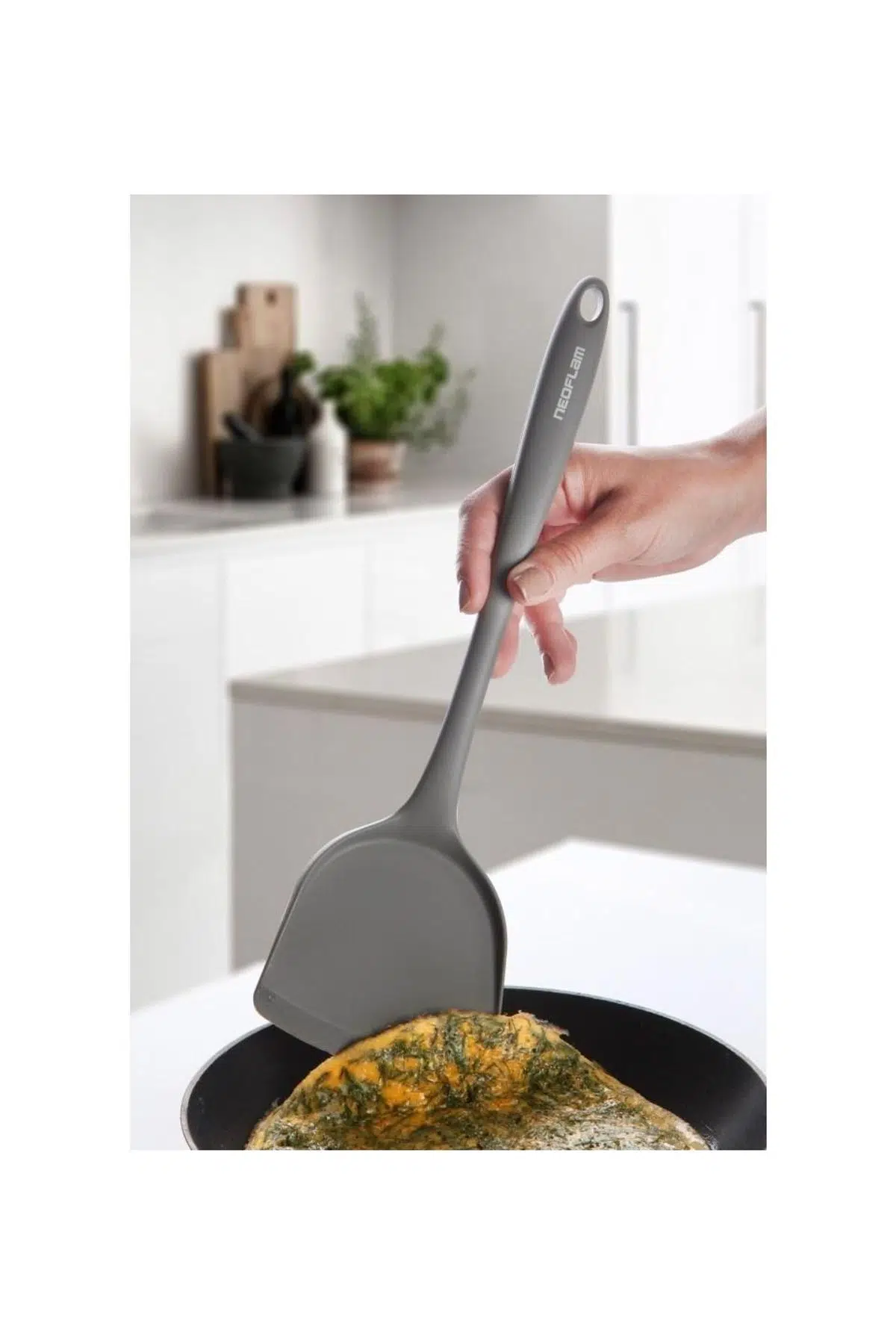 Neoflam Silikon Geniş Spatula Gri