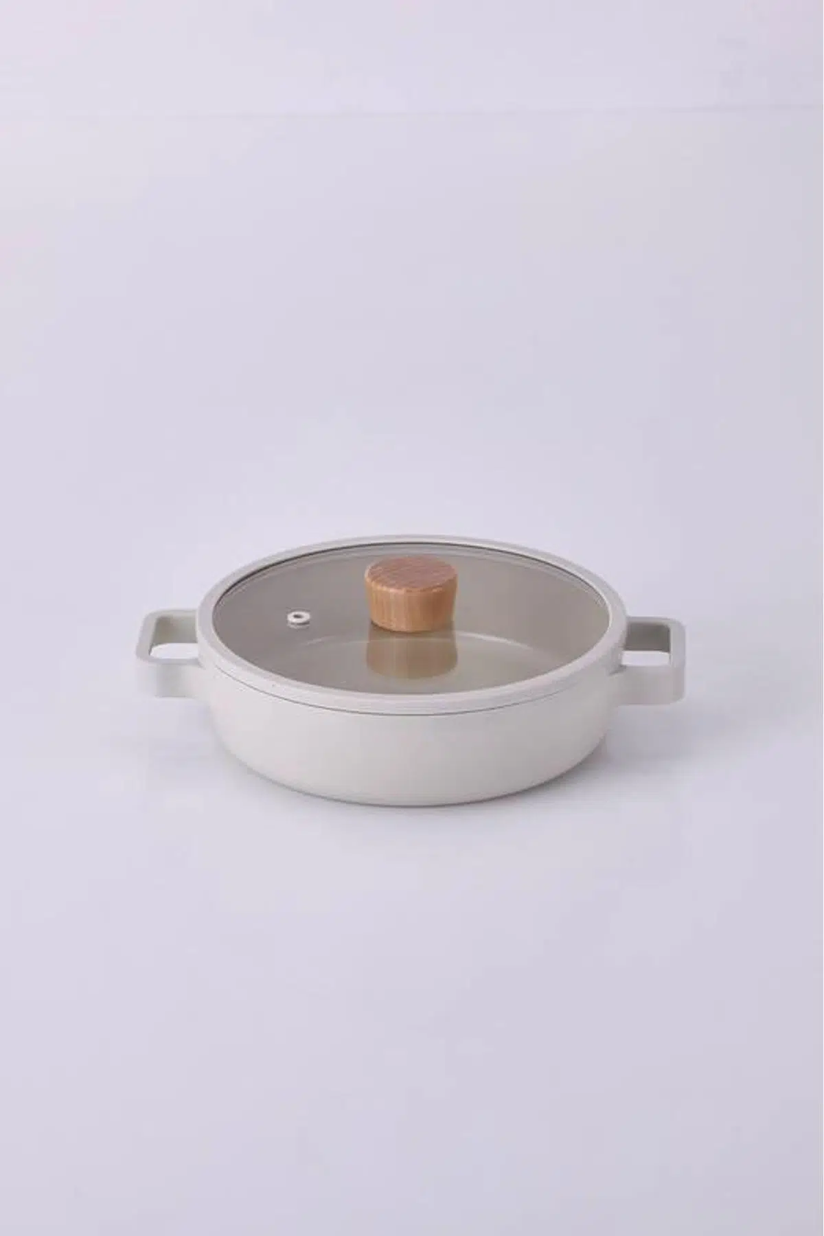 Neoflam Fika Alüminyum Cam Kapaklı Sahan 20 Cm Bej