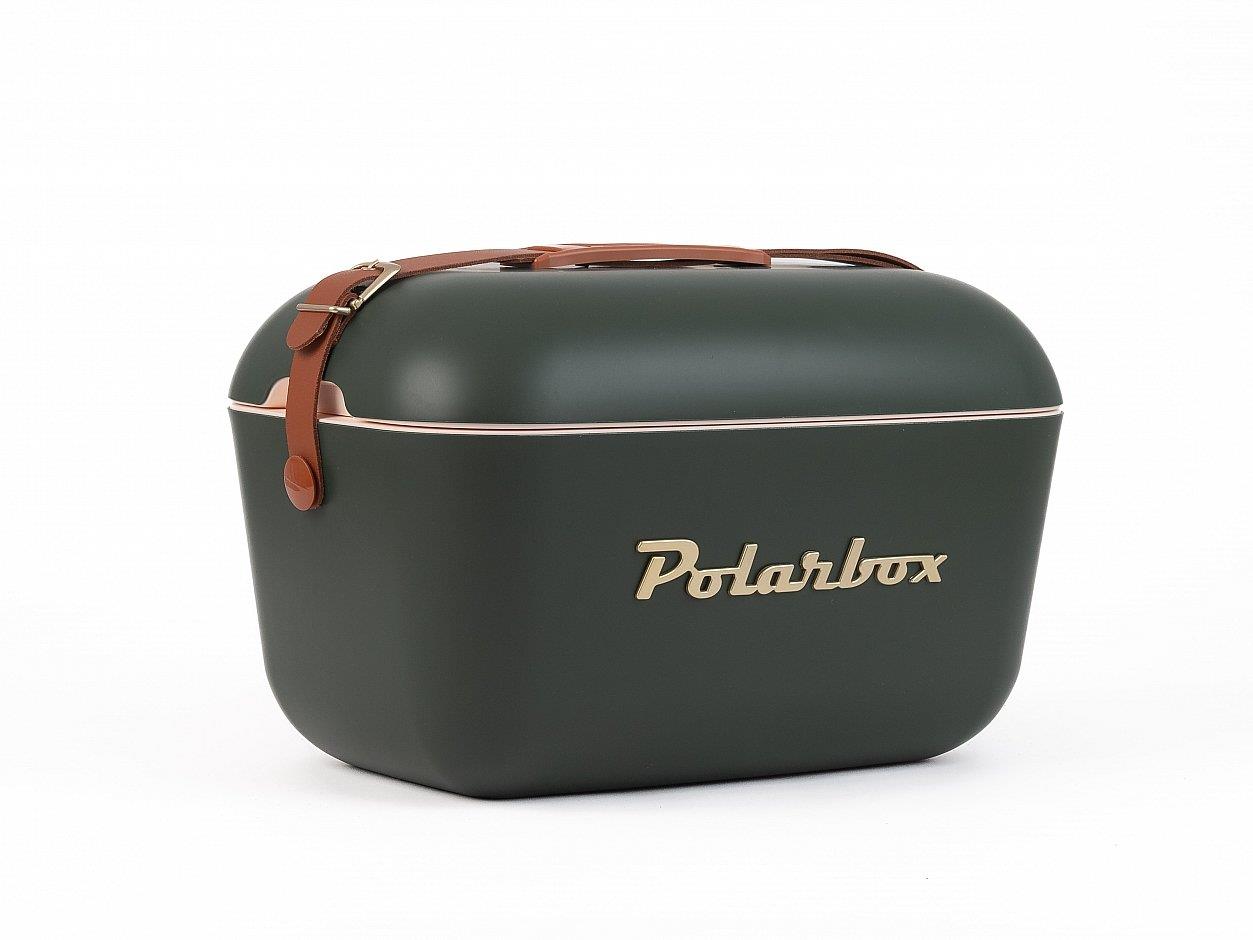 Polarbox Gold Deri Kayışlı Soğuk ve Sıcak Termos Çanta 20L Koyu Yeşil & Altın