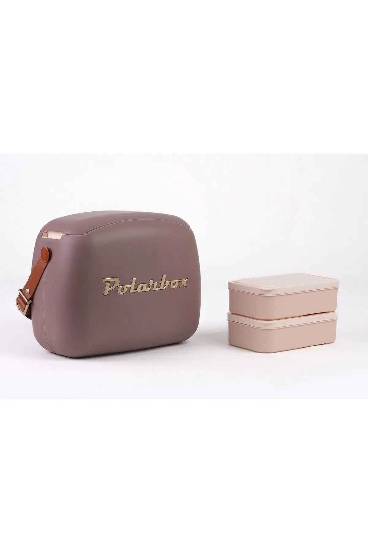Polarbox Gold Deri Kayışlı Soğuk ve Sıcak Termos Çanta 6L Leylak & Altın