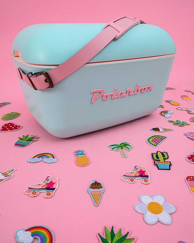 Polarbox Pop Deri Kayışlı Soğuk ve Sıcak Termos Çanta 20L Açık Mavi & Pembe