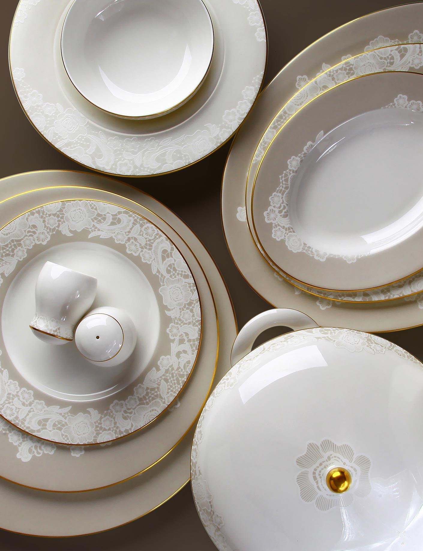 Prouna Wedding Imperial Gold 72 Parça 12 Kişilik Yemek Takımı