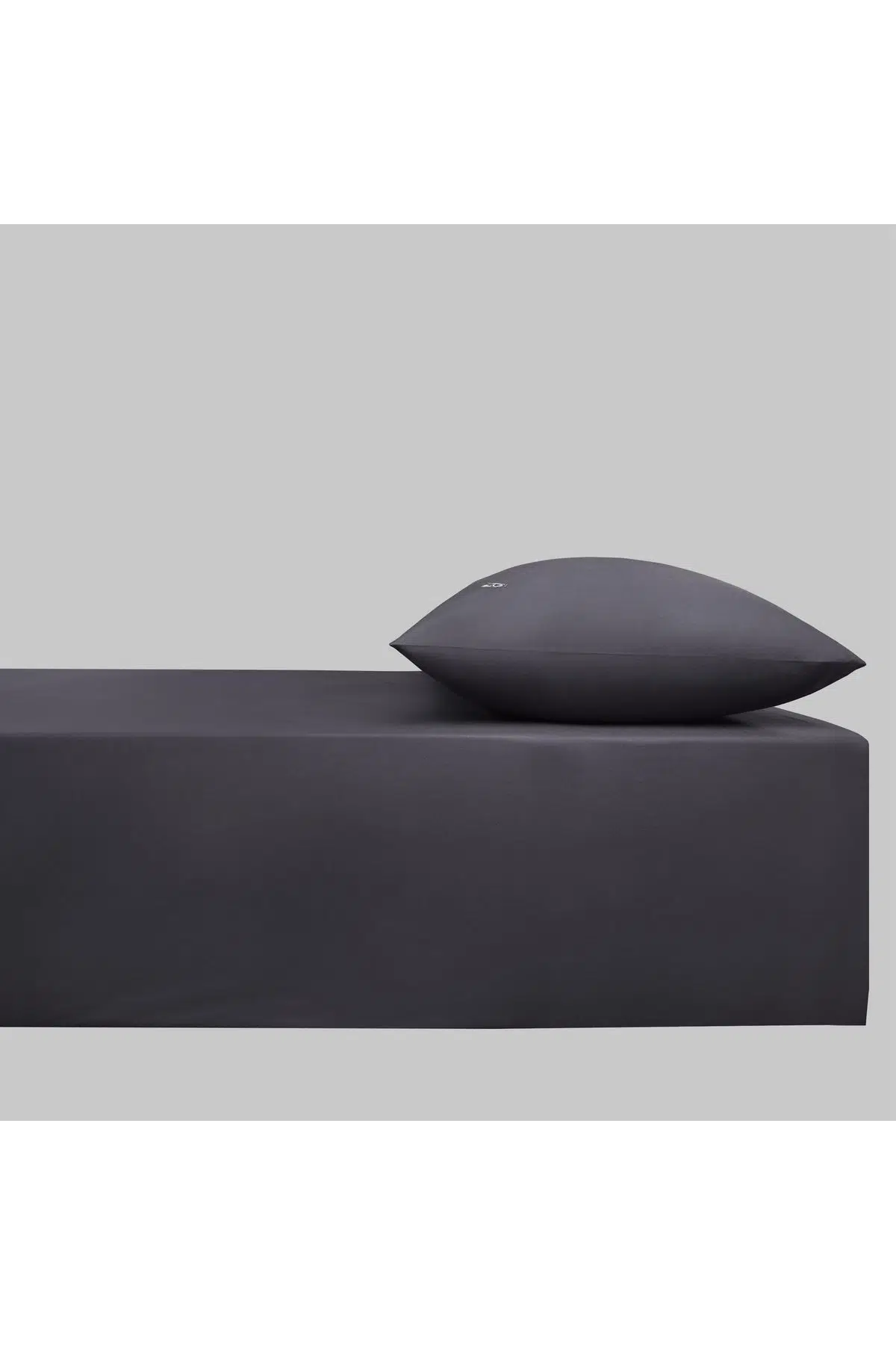 Sarev %100 Pamuk Tek Kişilik 100*200 cm 1 Adet Yastık Kılıflı Fitted Çarşaf Seti Antrasit