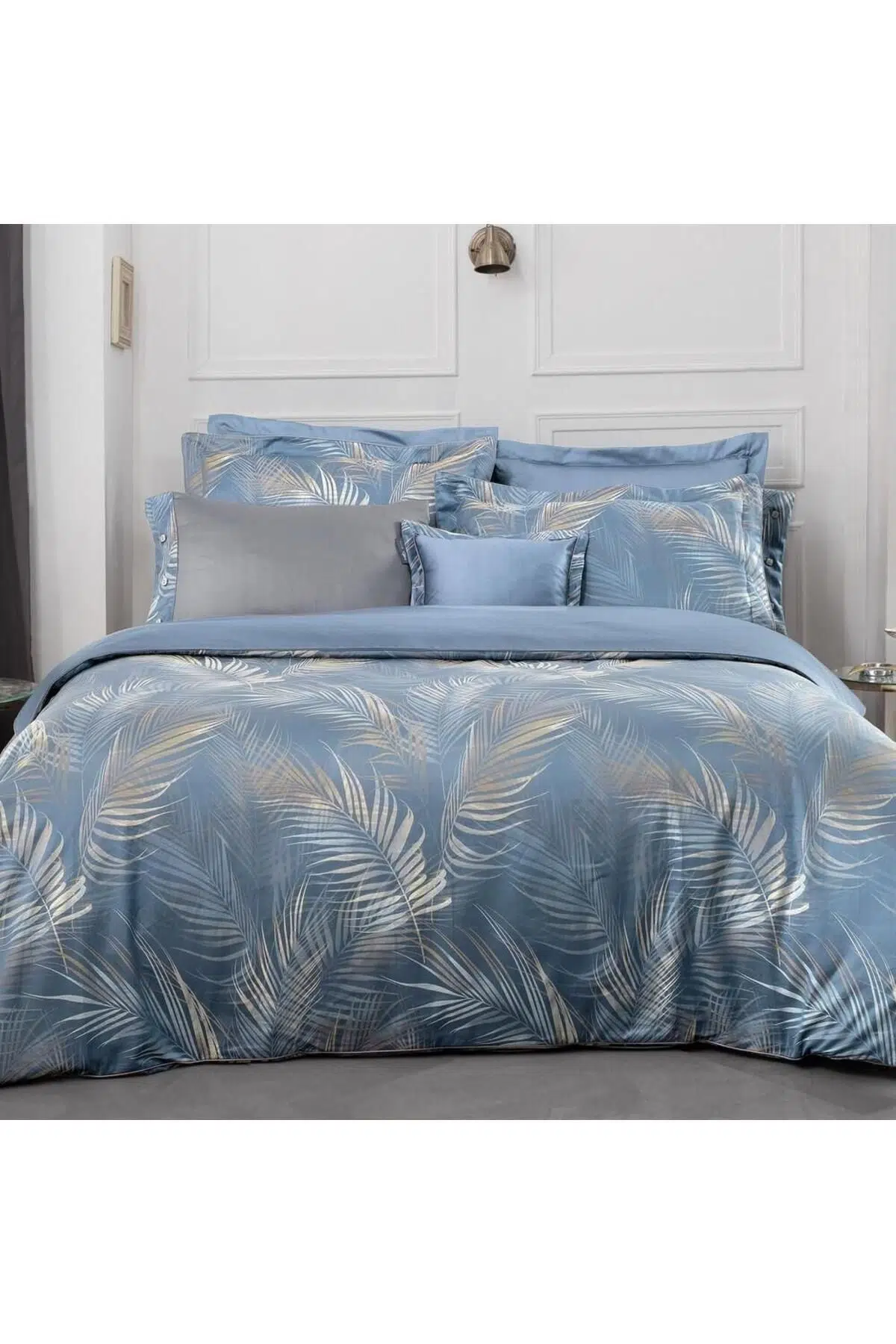 Sarev Saturn Jakarlı Nevresim Takımı King Size , .Mavi