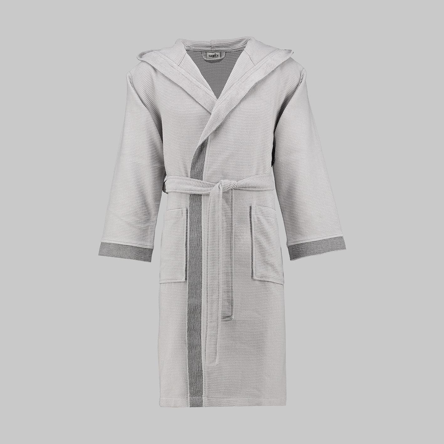 Sarev Street Gri %100 Pamuk Large Beden Bornoz Gri