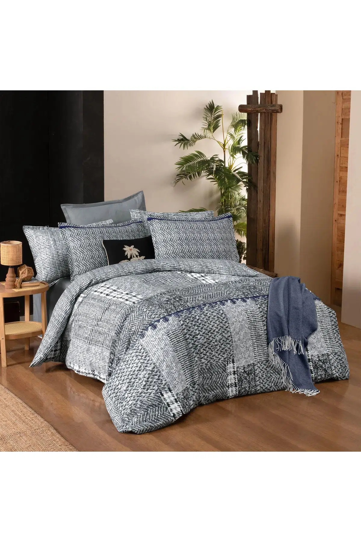 Sarev Vio King Size (Battal Boy) %100 Pamuk Flanel (Pazen) Nevresim Takımı