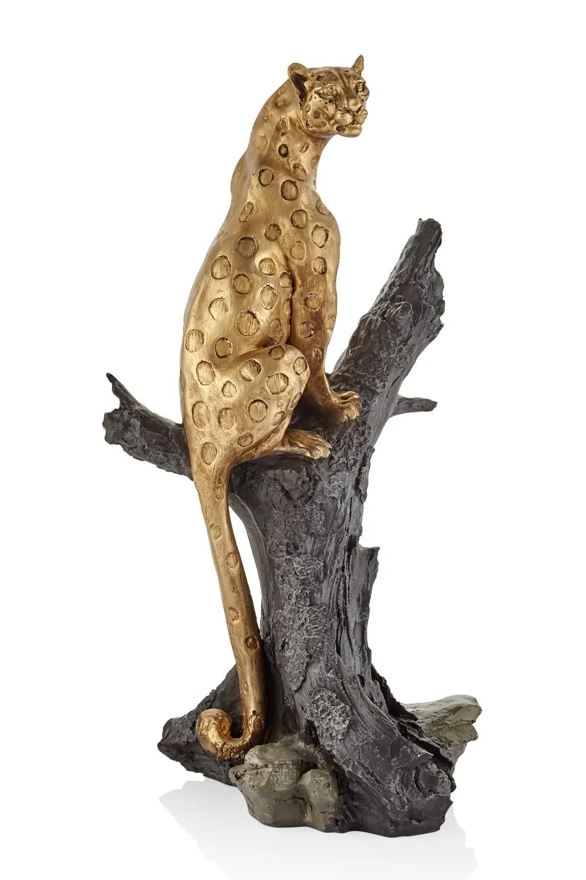 Seta Ağaç Üzerinde Panter Gold 25*29*49 Cm