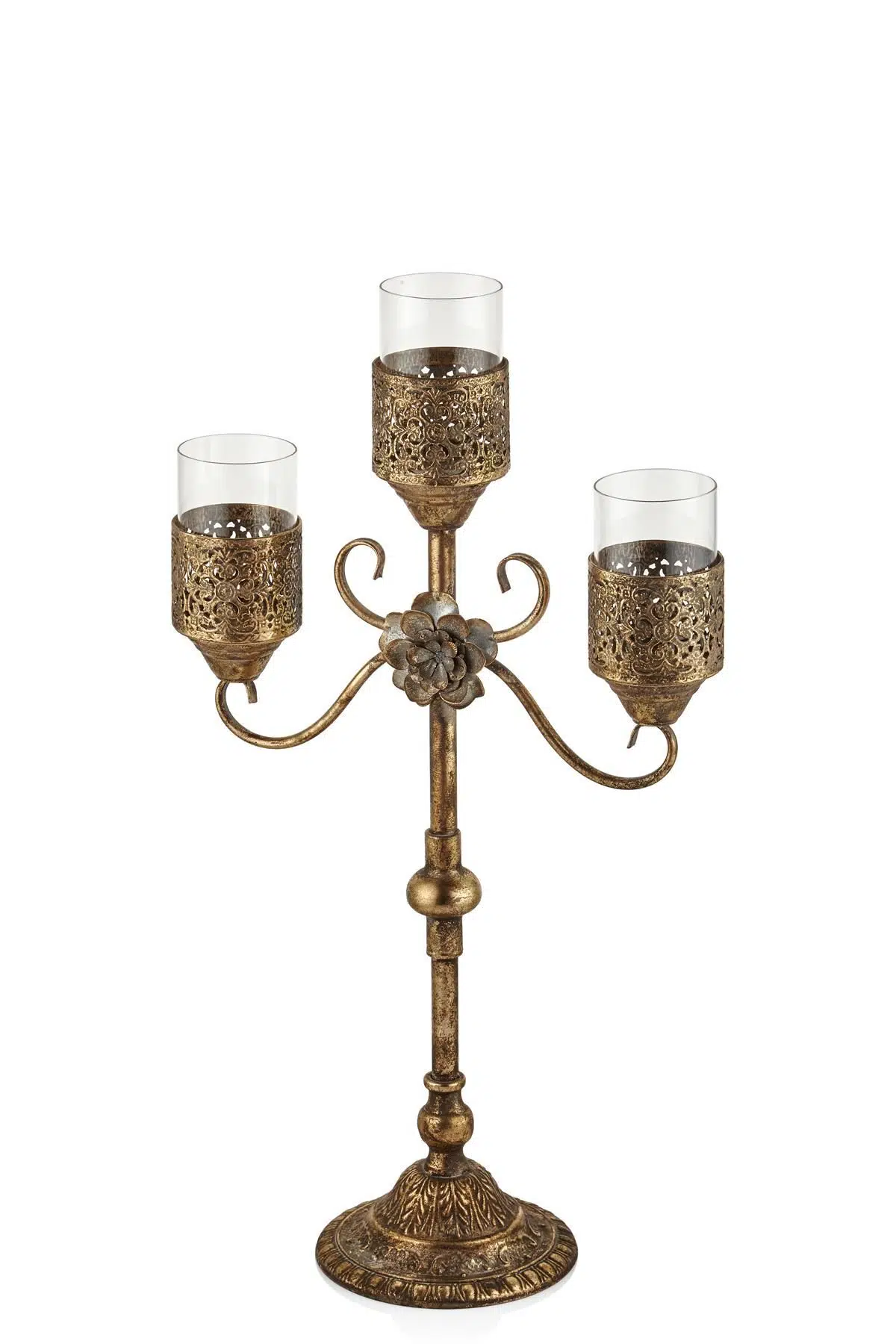 Seta Antique 3Lü Şamdan Kısa 68 Cm