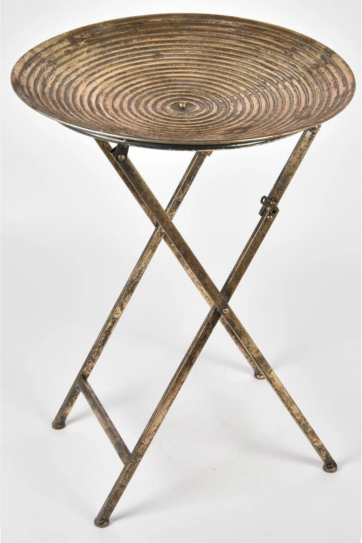 Seta Antique Bombe Çizgili Sehpa 45*45*62 Cm