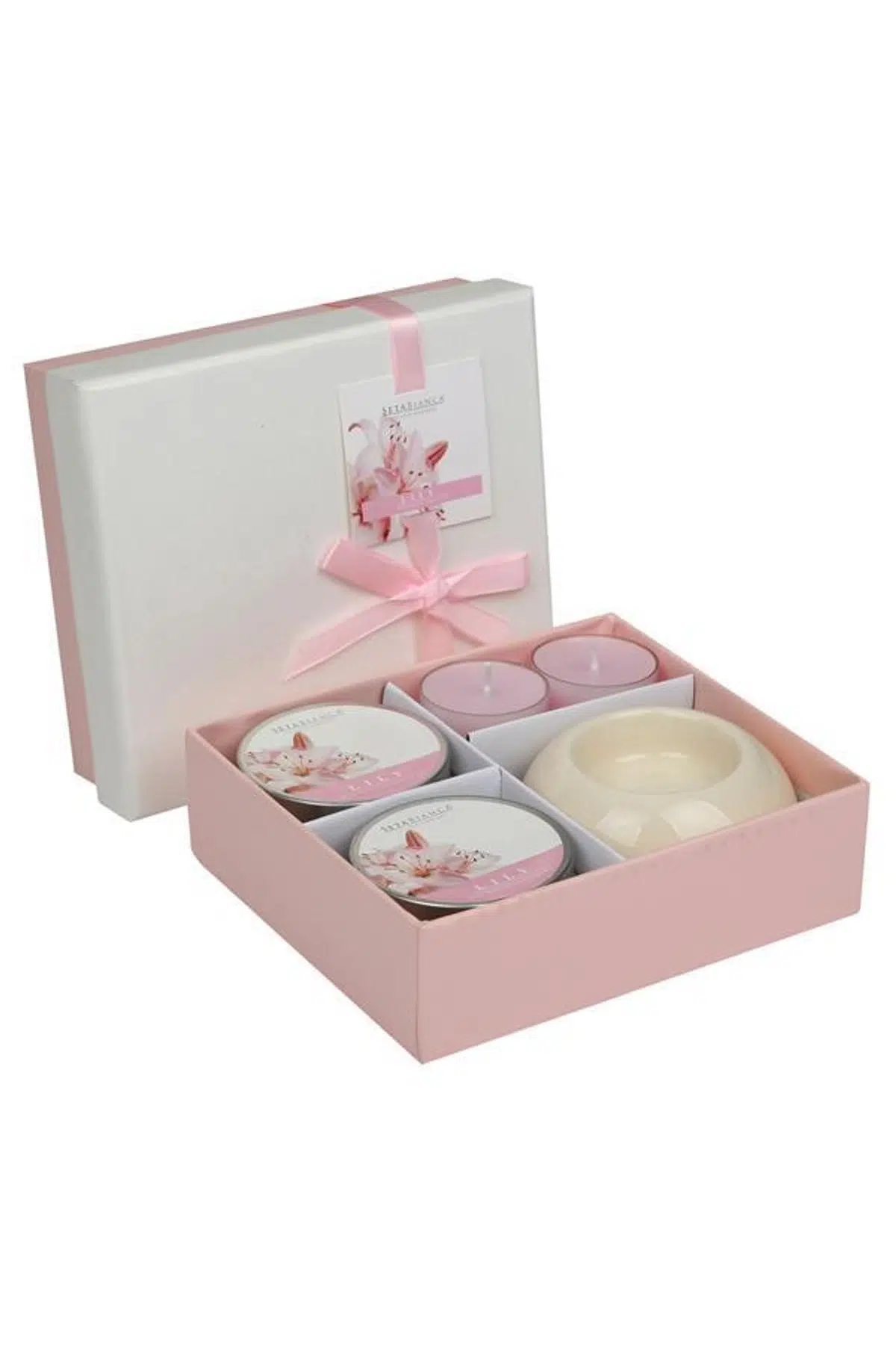 Seta Aroma Diffuser Set Metal Mum Tealıght Lıly 14*12*4Cm