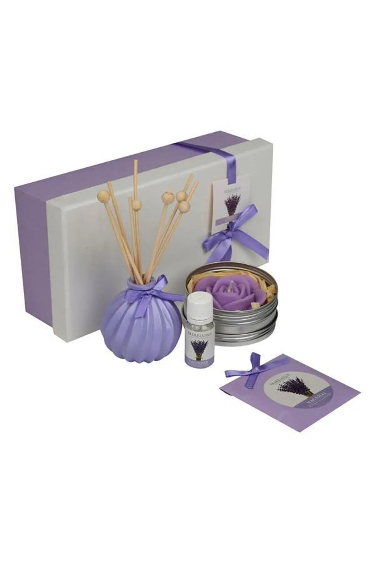 Seta Aroma Diffuser Set Metal Mum Tütsü Lavender 25*13*8Cm