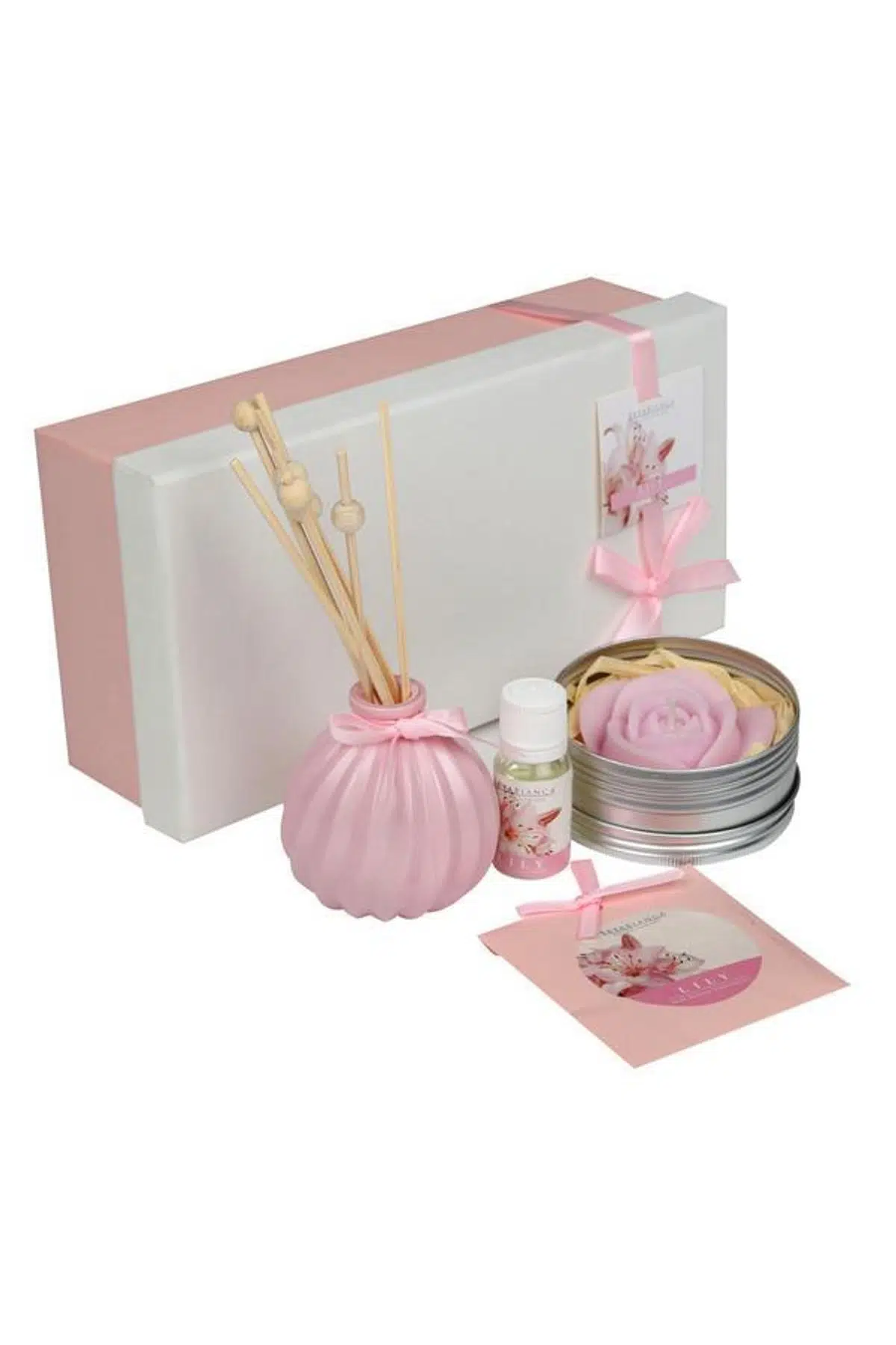Seta Aroma Diffuser Set Metal Mum Tütsü Lıly 25*13*8Cm