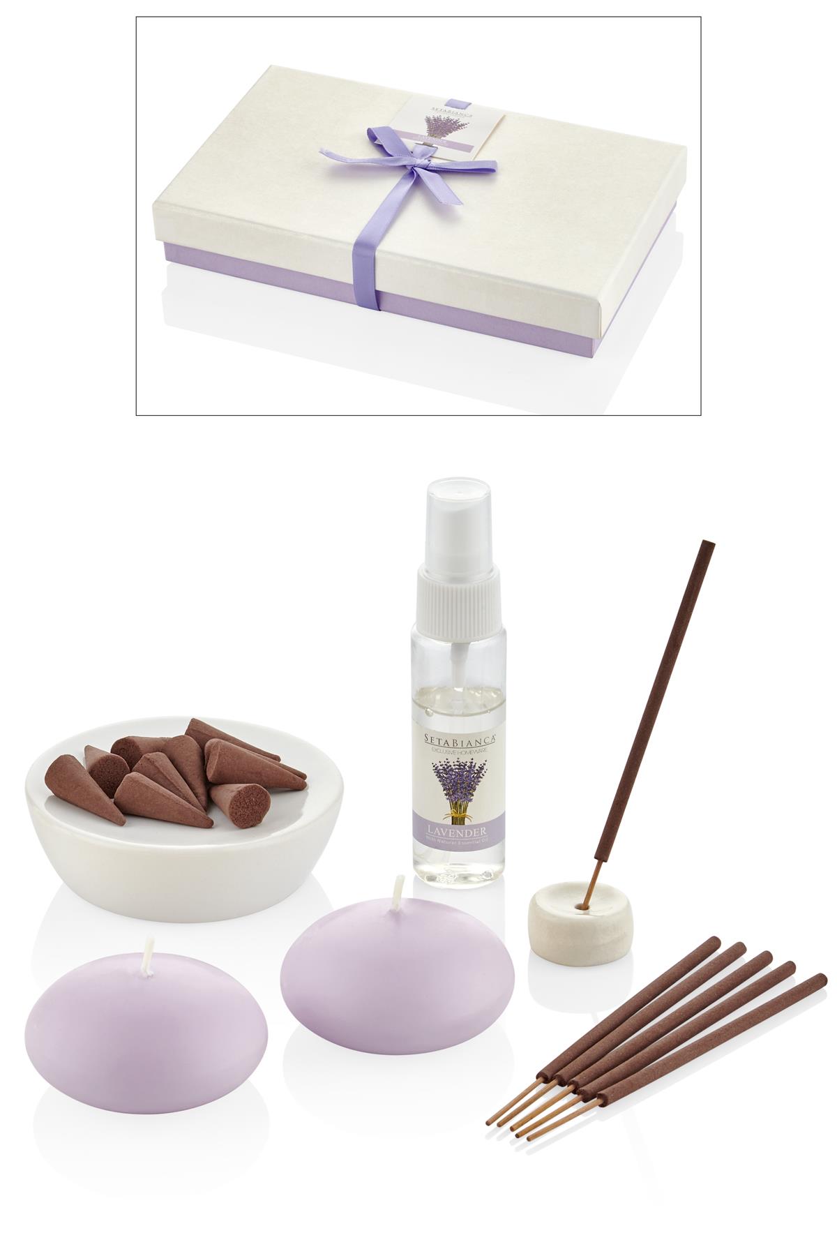 Seta Aroma Kokuluk Set 2Li Mum Tütsü Lavender 25*11*8Cm