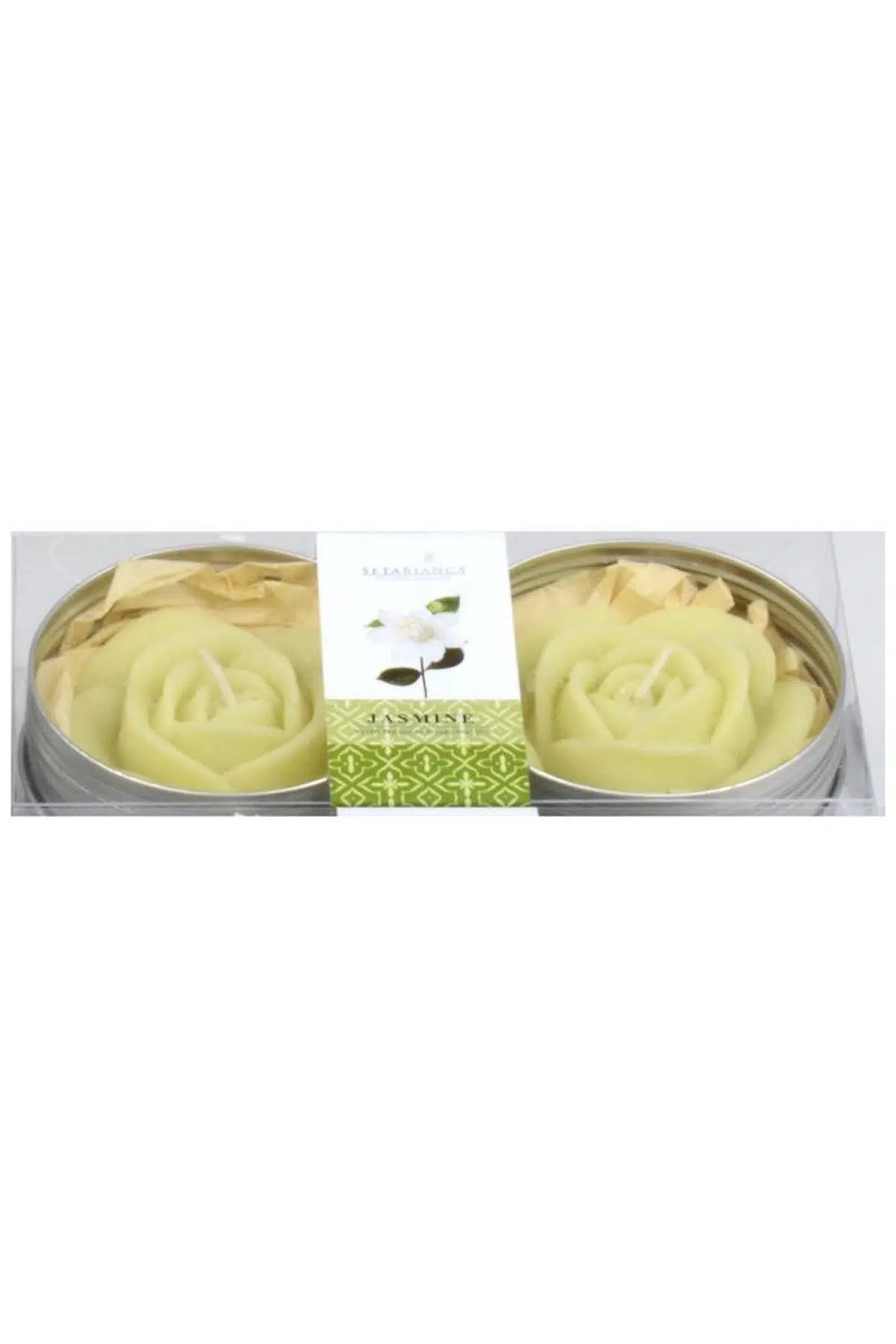 Seta Aroma Mum Kokulu Metal Güllü 2Li Jasmıne 17*8.5*4Cm