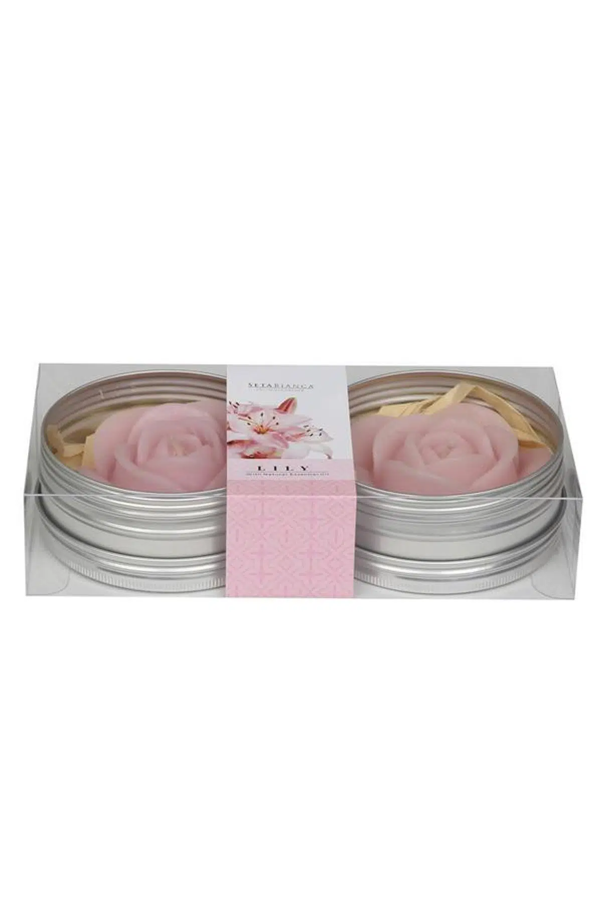 Seta Aroma Mum Kokulu Metal Güllü 2Li Lıly 17*8.5*4Cm