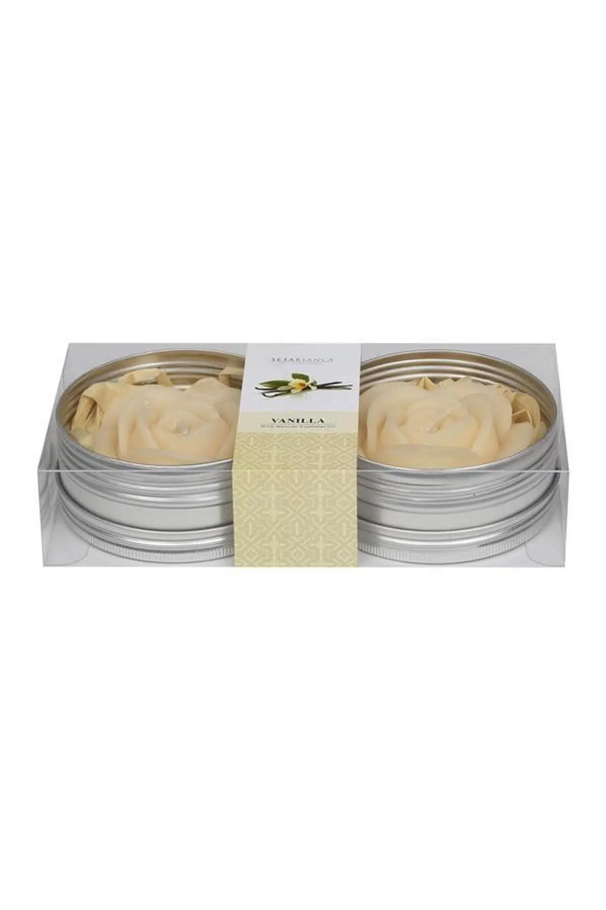 Seta Aroma Mum Kokulu Metal Güllü 2Li Vanılla 17*8.5*4Cm