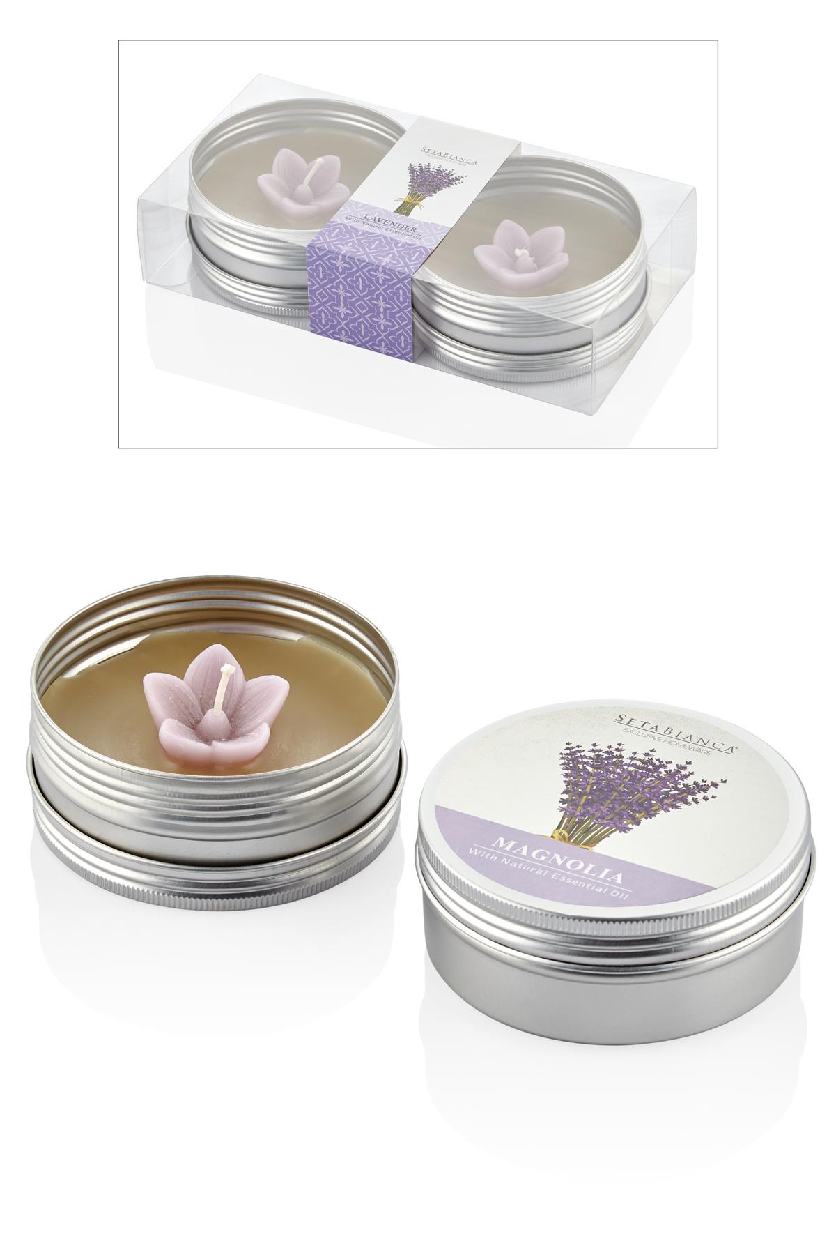 Seta Aroma Mum Kokulu Metal Kutu 2Li Lavender 17.2*8.5*3.7Cm