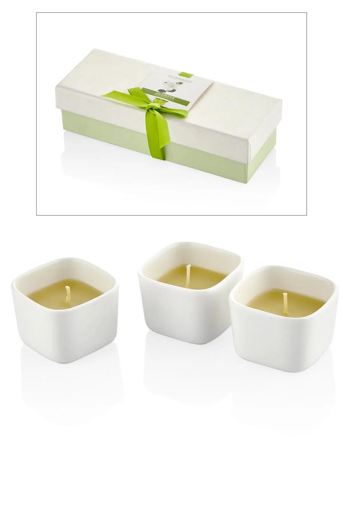 Seta Aroma Mum Kokulu Mini Seramik 3Lü Jasmıne 17.5*6.5*5Cm