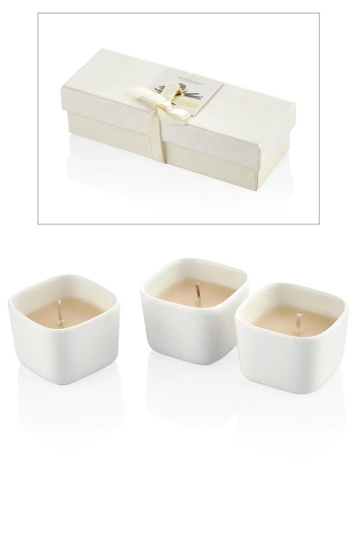 Seta Aroma Mum Kokulu Mini Seramik 3Lü Vanılla 17.5*6.5*5Cm