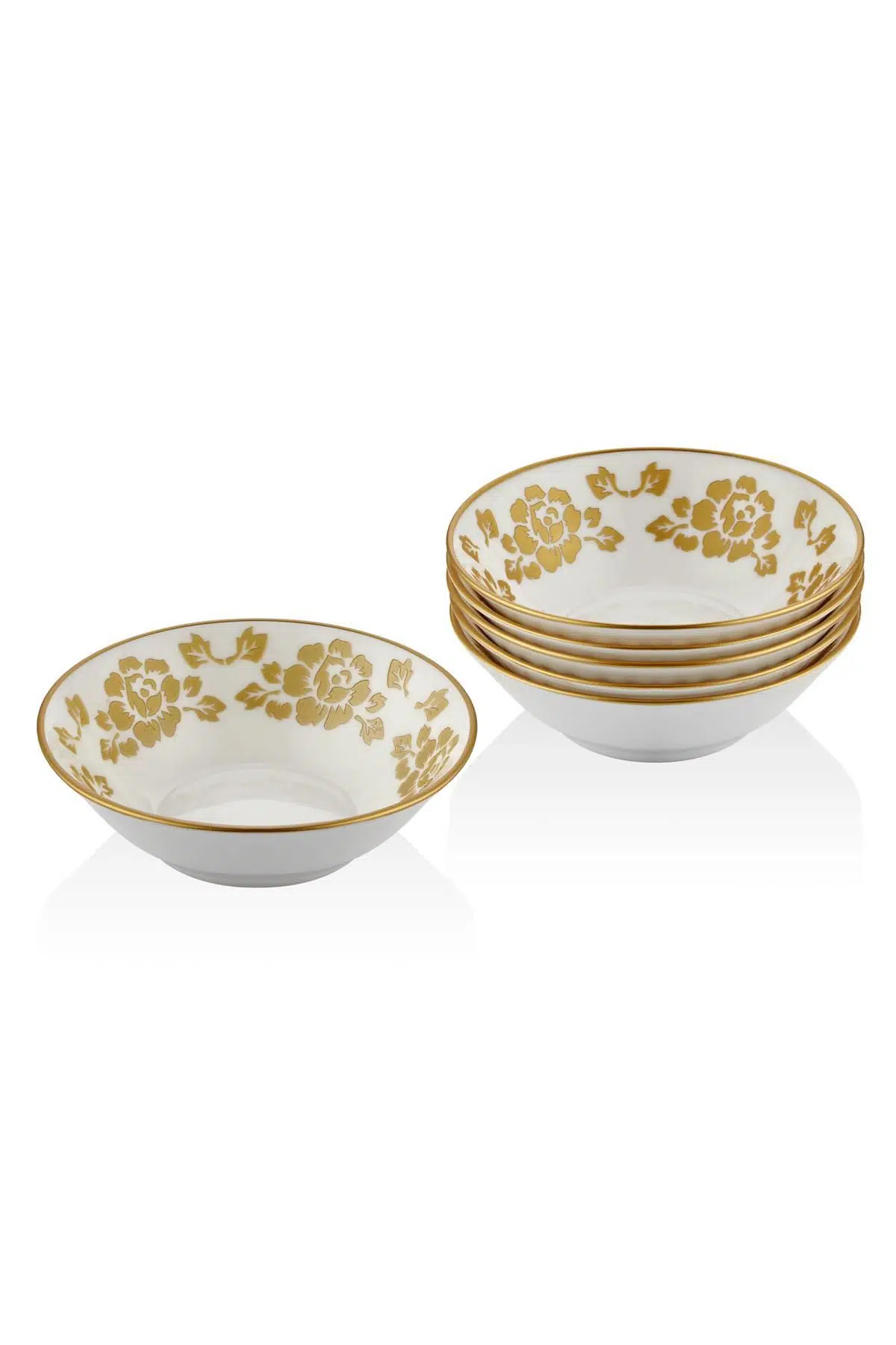 Seta Bone Chına Kase 6 Lı Set Gül Altın