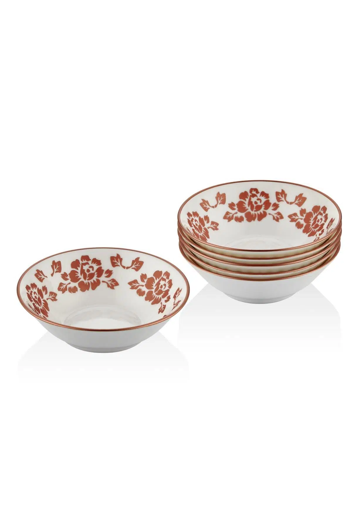 Seta Bone Chına Kase 6 Lı Set Gül Bakır