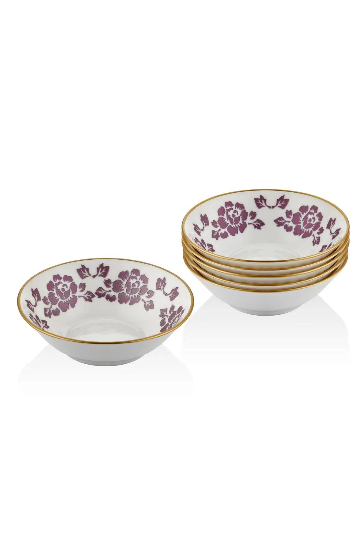 Seta Bone Chına Kase 6 Lı Set Gül Mor 13*4 Cm
