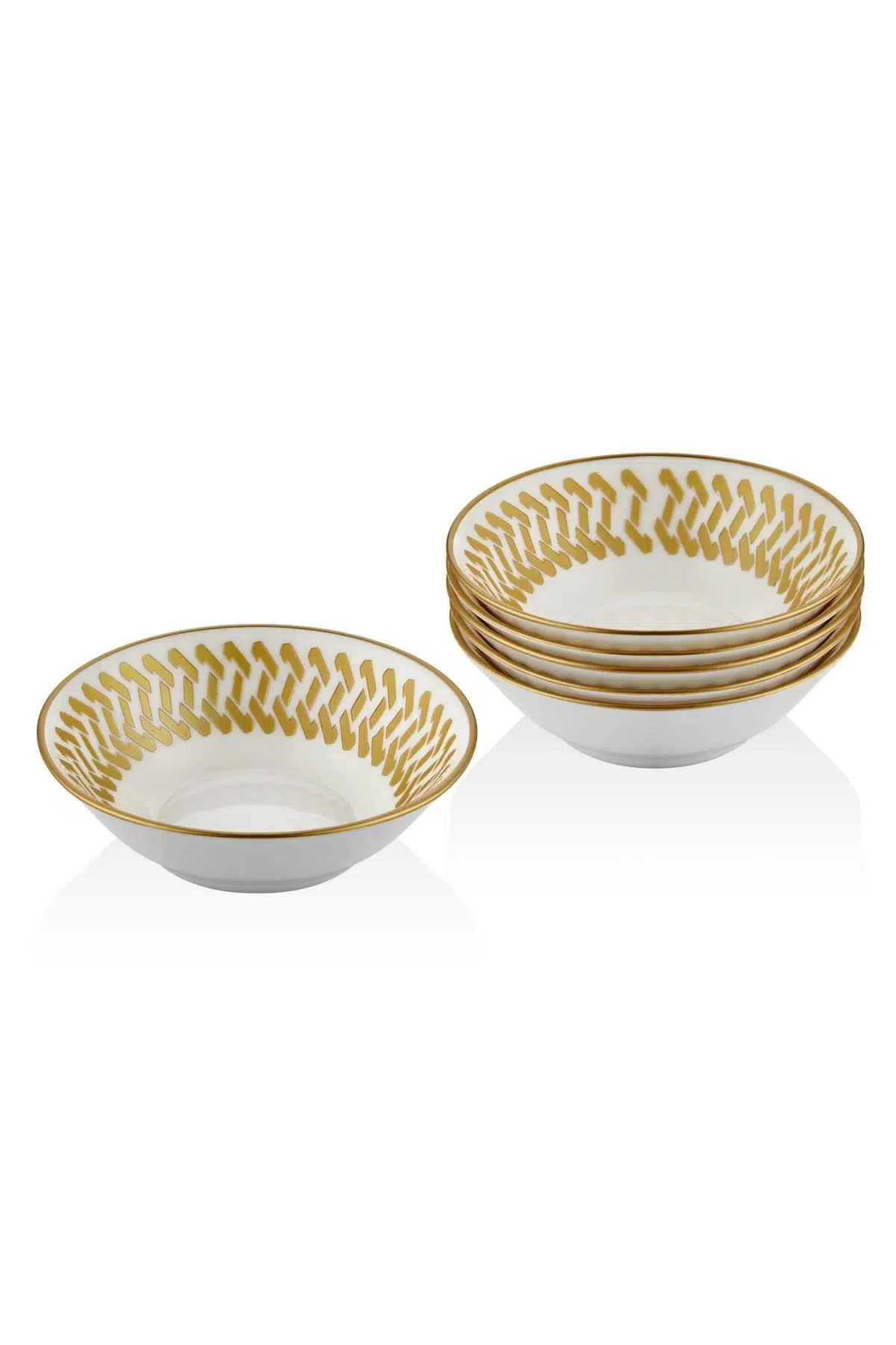 Seta Bone Chına Kase 6 Lı Set Helezon Altın