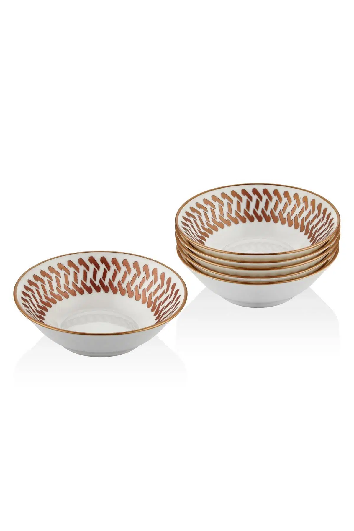 Seta Bone Chına Kase 6 Lı Set Helezon Bakır
