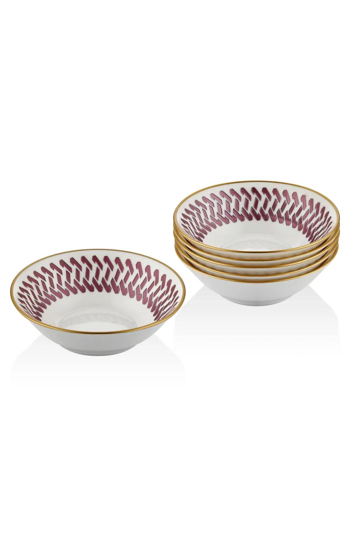 Seta Bone Chına Kase 6 Lı Set Helezon Mor 13*4 Cm