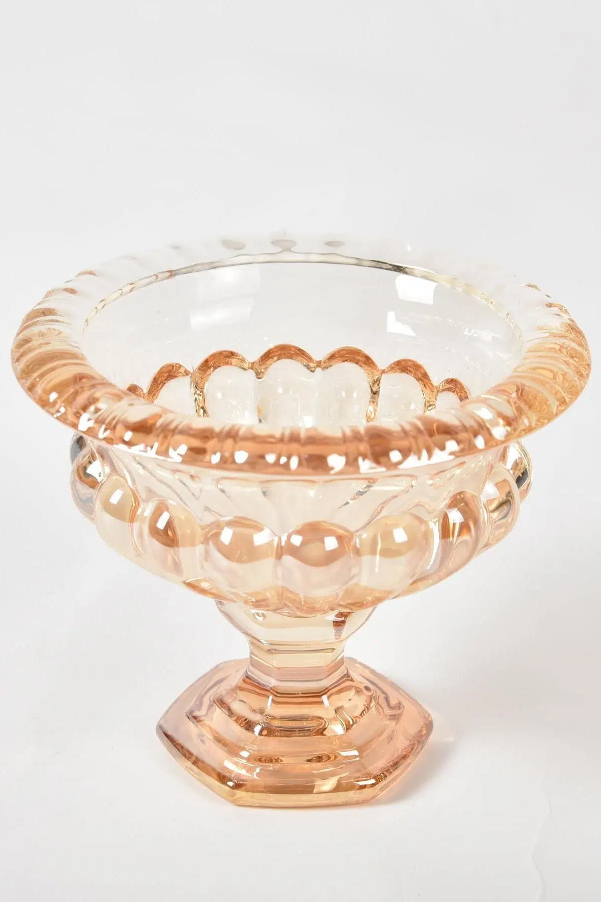 Seta Crystal Amber Vazo Mını Basık 13*13*11 Cm