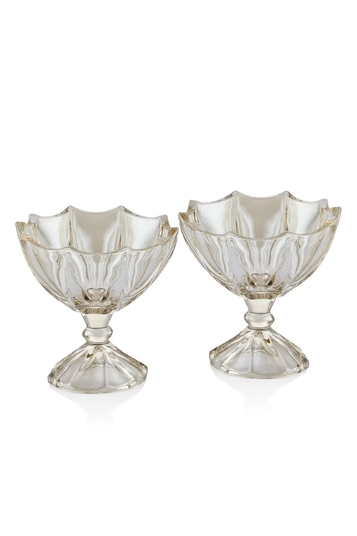 Seta Crystal Bronz Mını Ayaklı Köşeli 2Li Kase 12*12 Cm