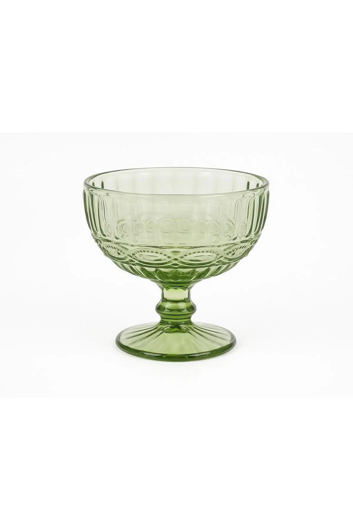 Seta Crystal Colors 6Lı Ayaklı Kase Damla Desen Yeşil