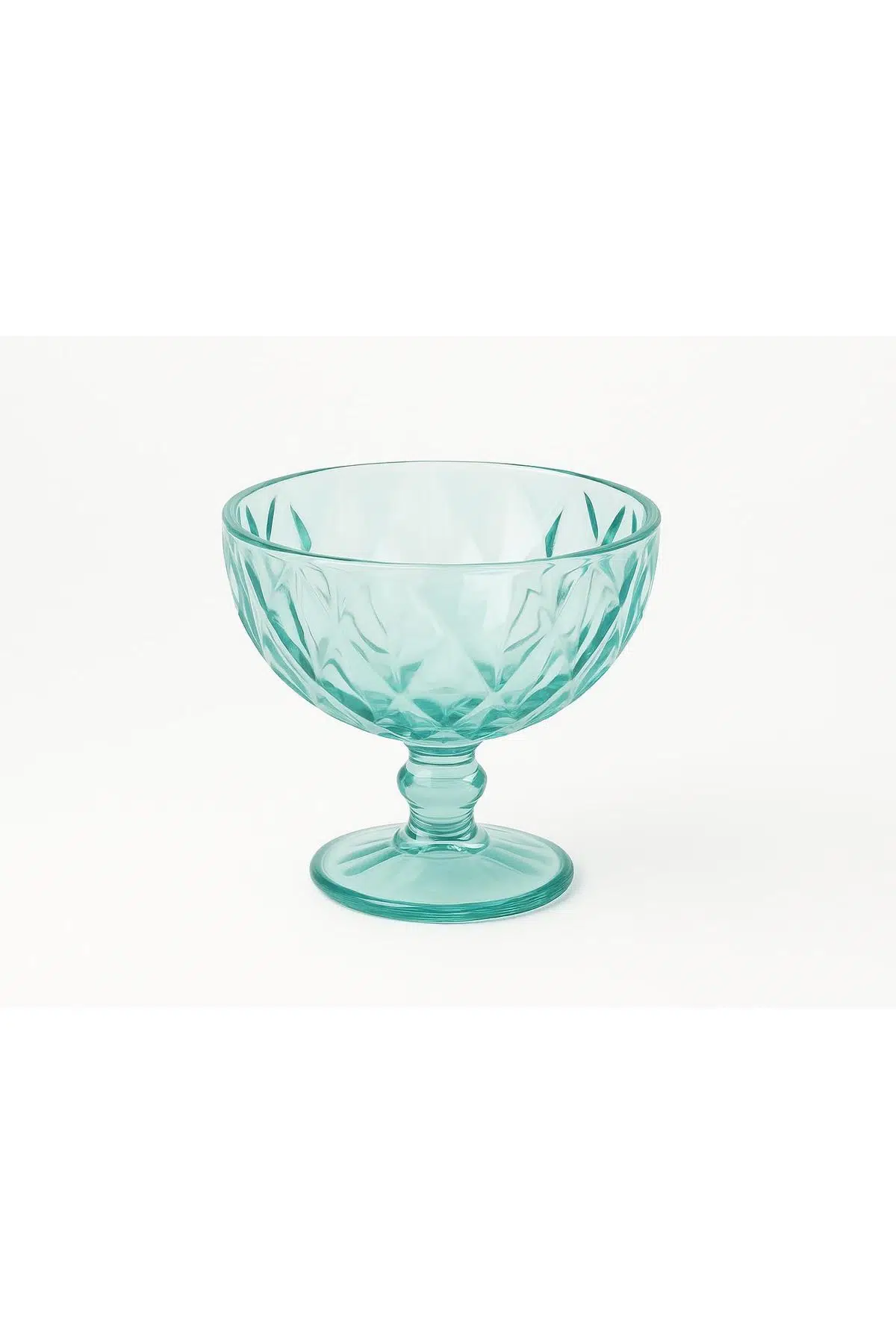 Seta Crystal Colors 6Lı Ayaklı Kase Ekose Desen Aqua