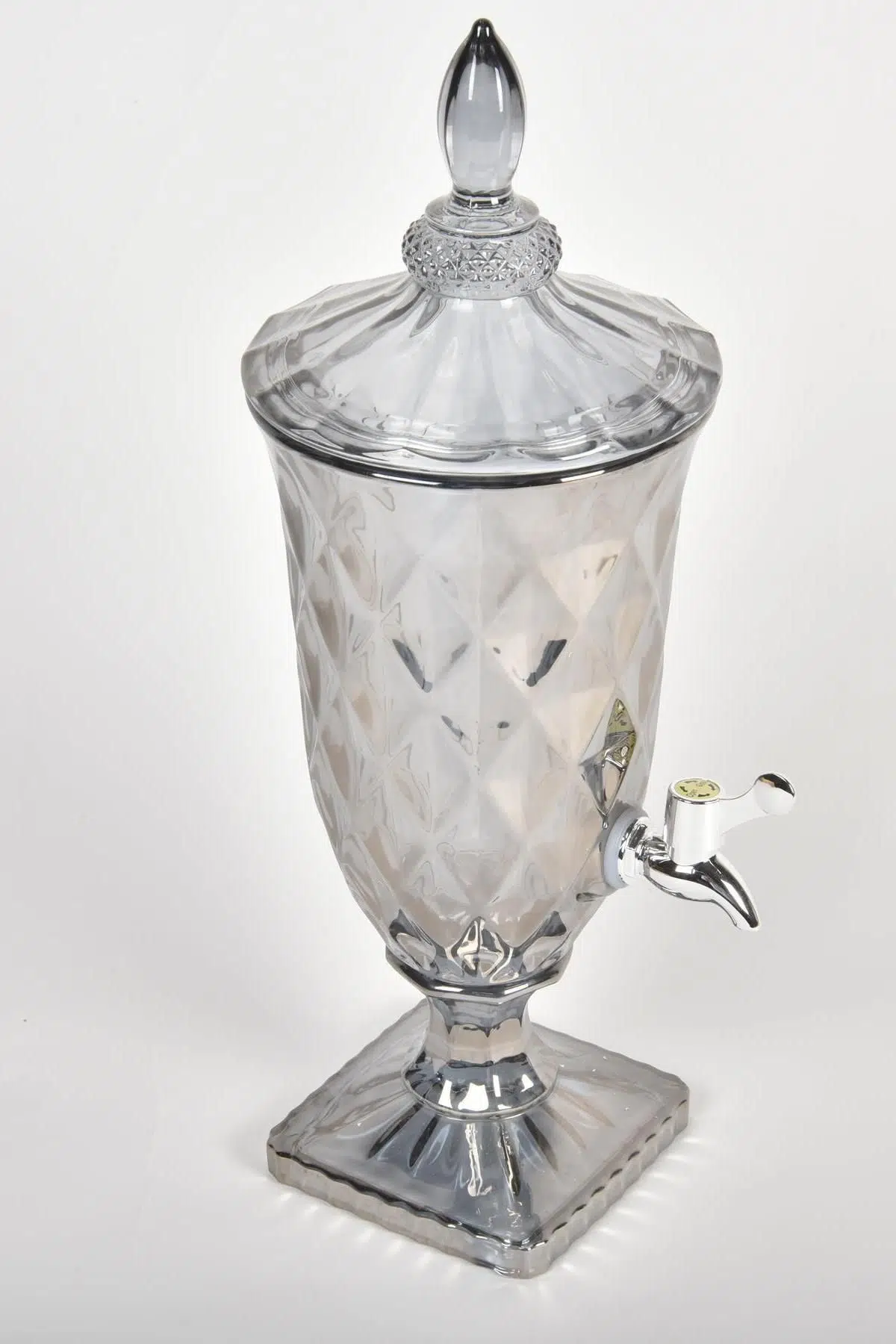Seta Crystal Ekose Cam Limonatalık Gri 16*16*45 Cm