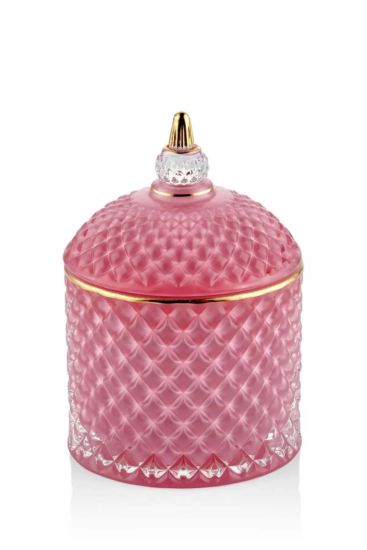 Seta Crystal Pembe Kapaklı Dekor Kutu Dome 9.5*14 Cm