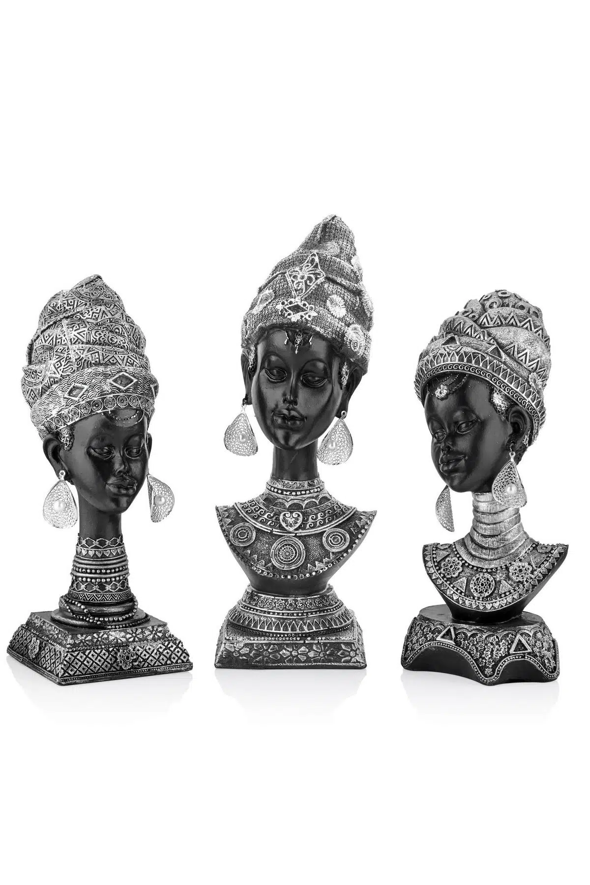 *Seta Dekoratif 3Lü Kız Kardeş Sılver 10*10*30 Cm