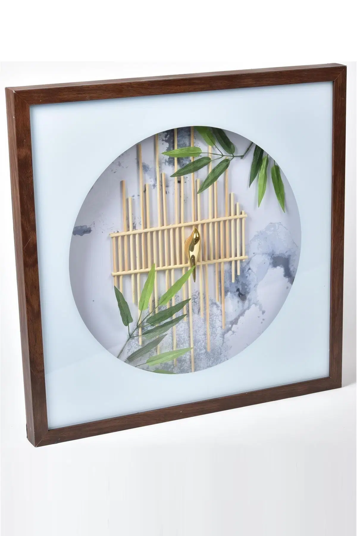 Seta Duvar Dekoru Bambu Dallar Gold Kare 62X62 Cm