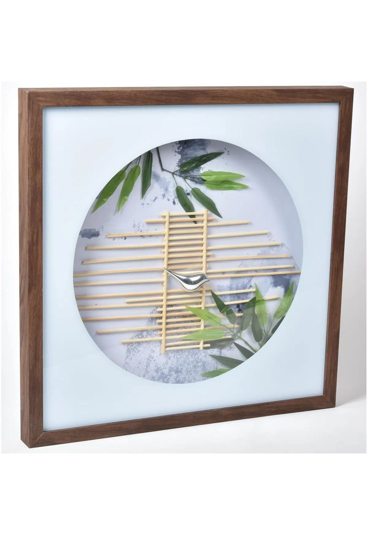 Seta Duvar Dekoru Bambu Dallar Sılver Kare 62X62 Cm