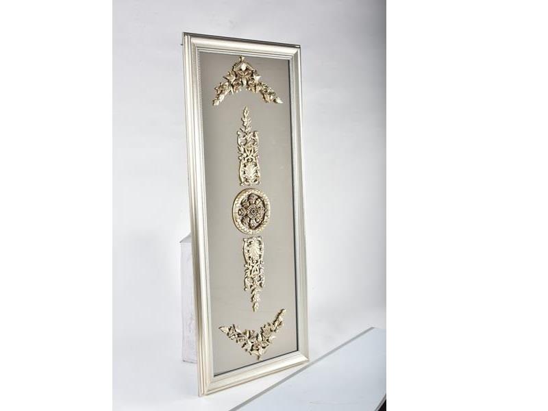 Seta Duvar Dekoru Dikdörtgen Dallı 110X44,5Cm Gümüş