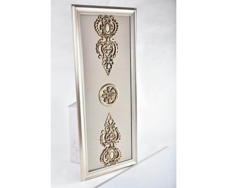 Seta Duvar Dekoru Dikdörtgen Lale 110X44,5Cm Gümüş