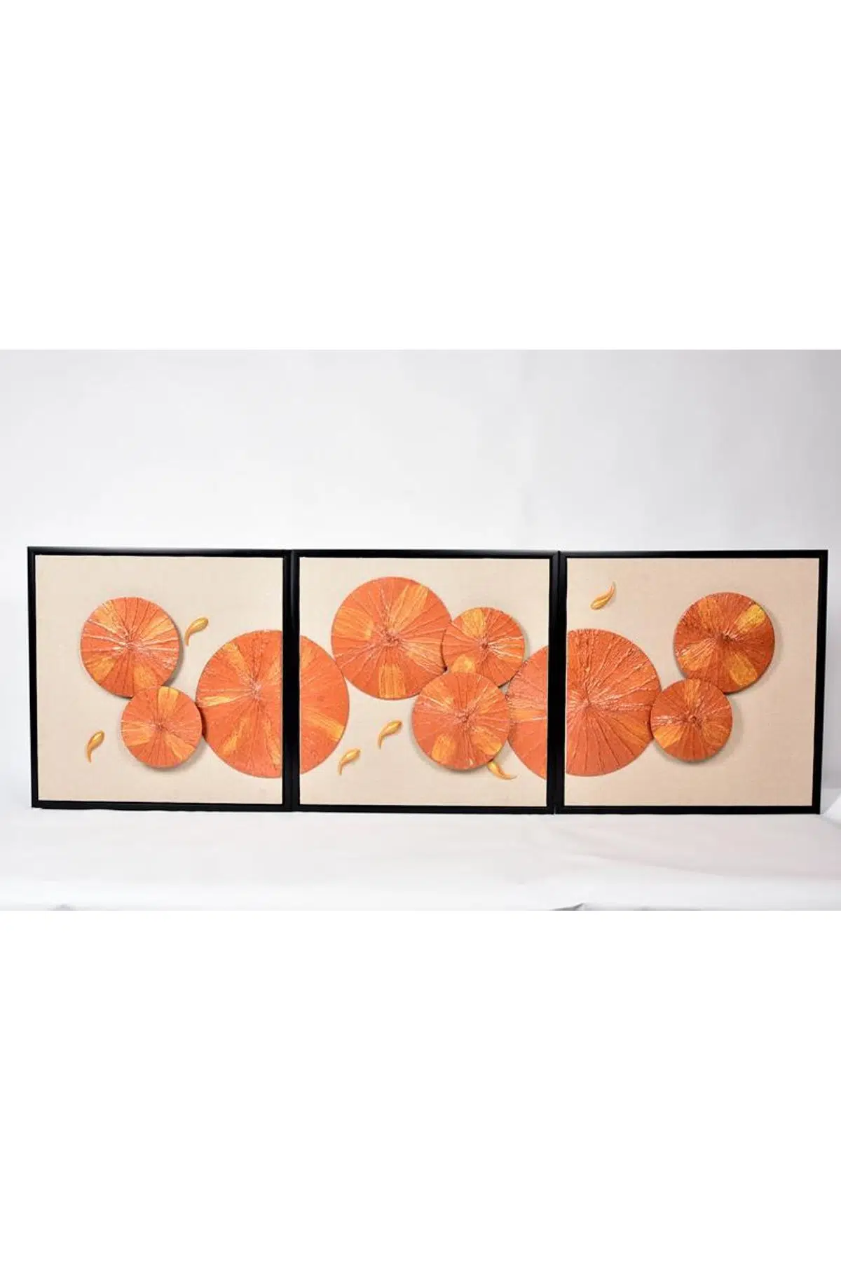 Seta Duvar Dekoru Oranj Yapraklar Kare 62X62 Cm