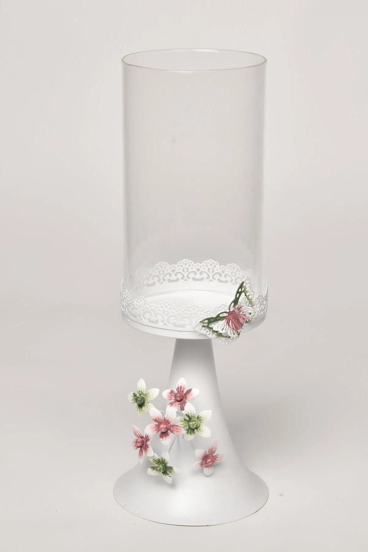 Seta Ferforje Flower Ayaklı Mumluk Büyük 12X32Cm