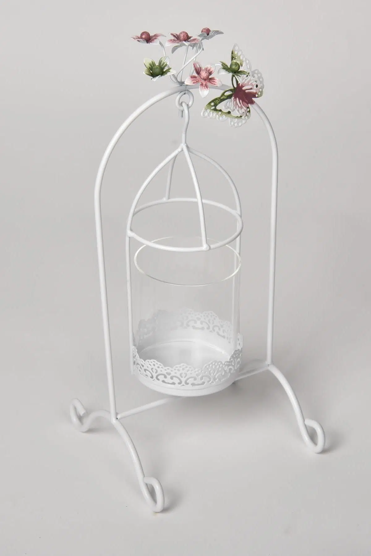 Seta Ferforje Flower Standlı Mumluk Küçük 13X29 Cm