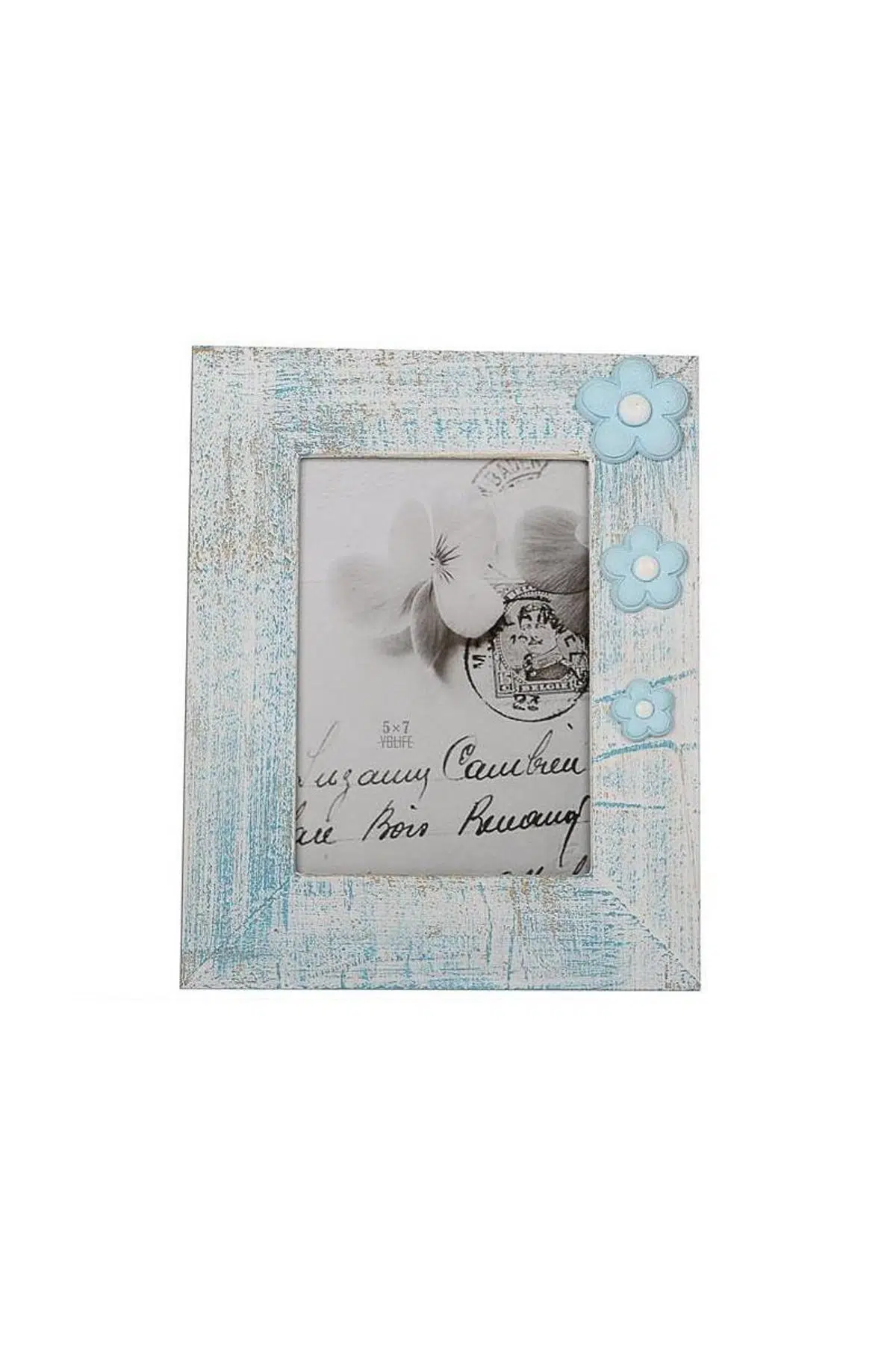 Seta Frame Çerçeve Ahşap Mavi Çiçek 13X18 Cm