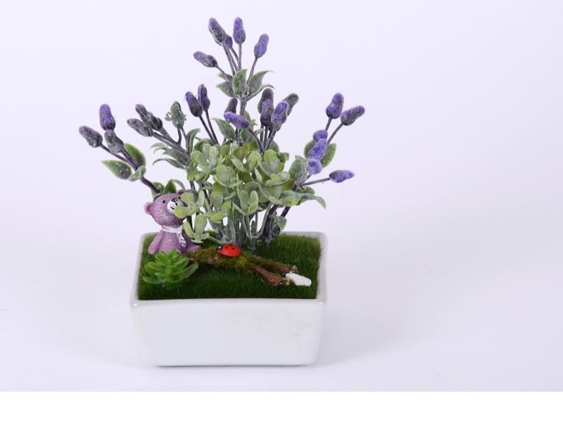 Seta Gıardıno Yapay Kokulu Çiçek Kare Kısa Saksı 13*10*19 Cm