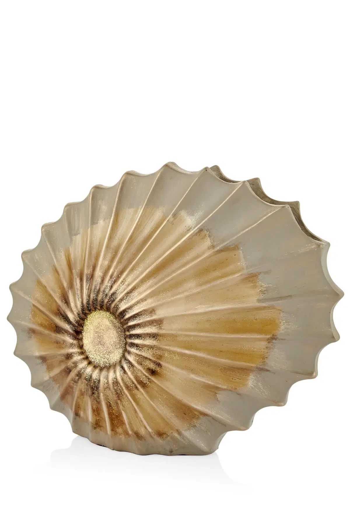 Seta İstridye Vazo Antik Eskitme 10*30*25 Cm