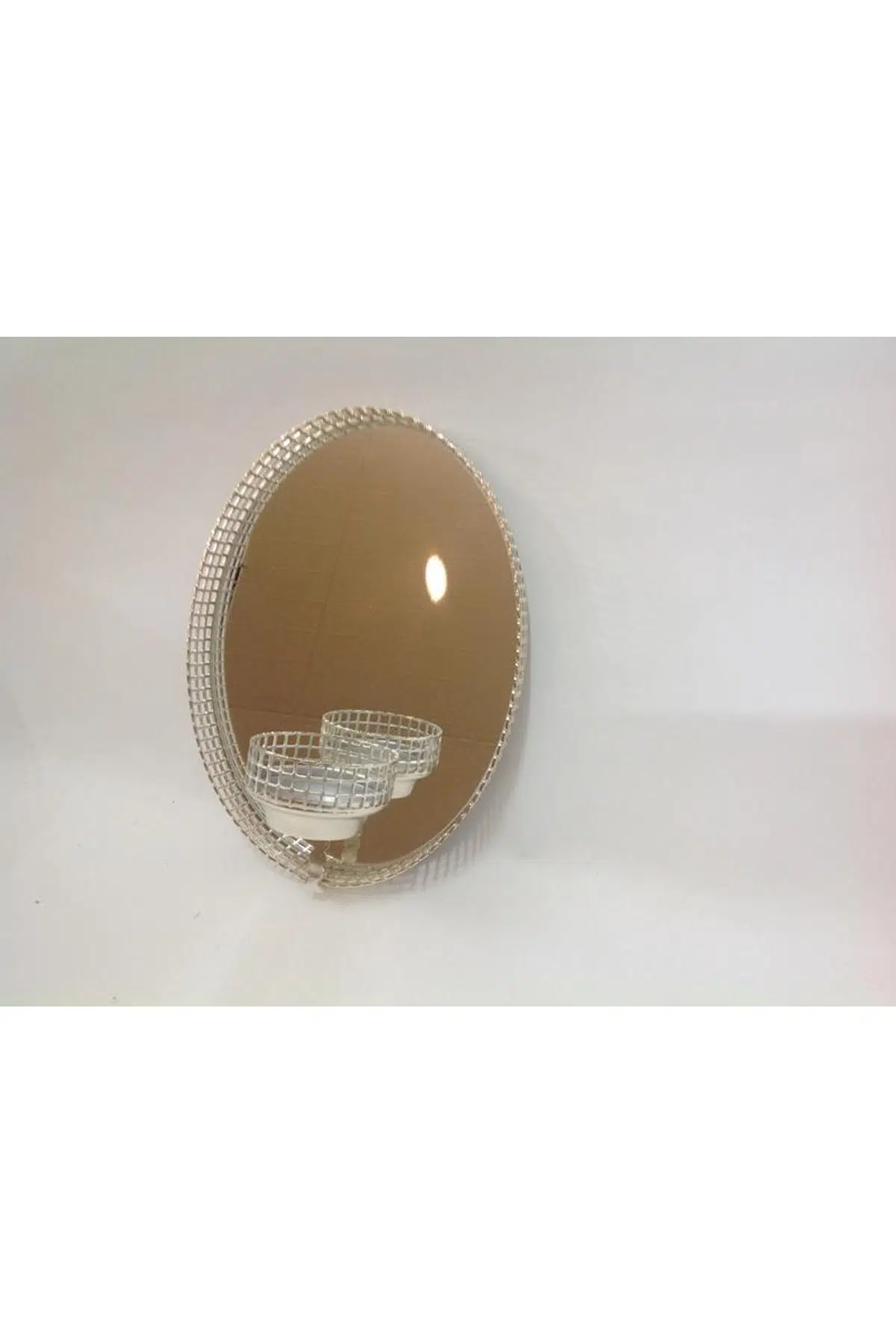 Seta Jrd Lazer Şerit Oval Duvar Aplik 31X38 Cm 2.Boy Gümüş