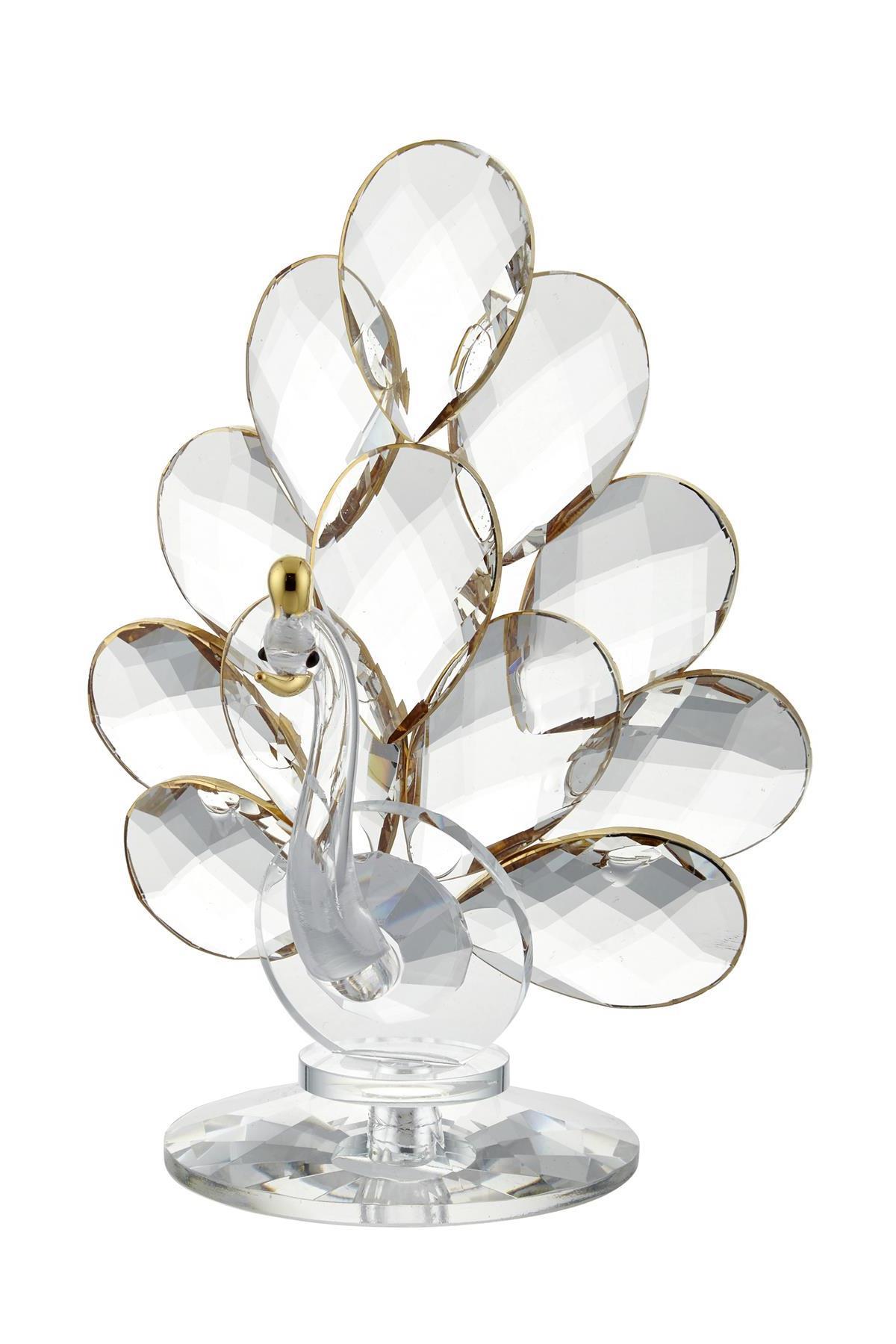 Seta Kristal Dekoratif Tavus Kuşu Platin 13*17*22 Cm