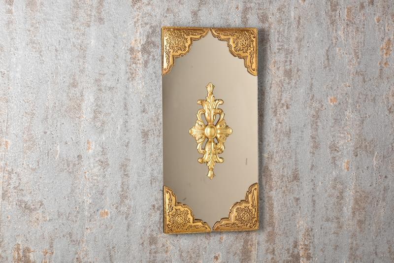 Seta Kristal Duvar Aynası Üçgen Kenar Küçük Gold Gold 20X40